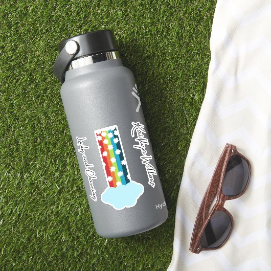 Lucky Rainbow met naam Sticker Blad (HydroFlask Insitu)