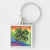 Lucky Rainbow Shamrock Sleutelhanger (Voorkant)