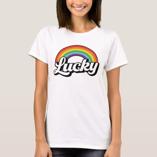 Lucky Rainbow St Patrick's Day T-shirt (Voorkant)