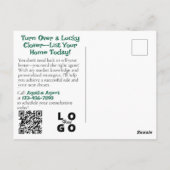 Lucky Real Estate Seller Marketing Briefkaart (Achterkant)