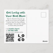 Lucky Real Estate, Vastgoed, Realtor Marketing Briefkaart (Achterkant)