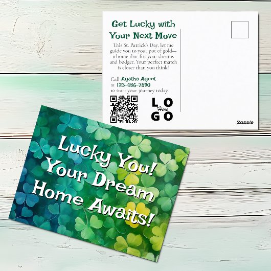 Lucky Real Estate, Vastgoed, Realtor Marketing Briefkaart