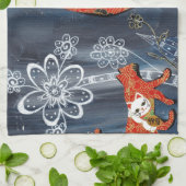 Lucky Red Cats Theedoek (Gevouwen)