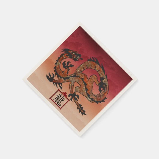 Lucky Red Dragon, 龙 Servetten (Hoek)