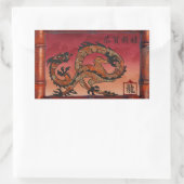 Lucky Red Dragon, Chinees Nieuwjaar Rechthoekige Sticker (Tas)