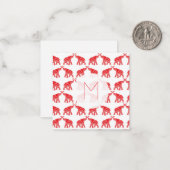 Lucky Red Elephant Notitiekaartje (Voorkant / Achterkant in situ)