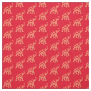 Lucky Red Elephant Stof