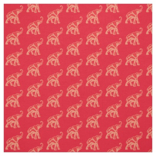 Lucky Red Elephant Stof (Swatch)