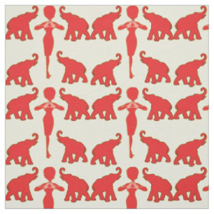 Lucky Red Elephant Stof