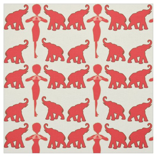 Lucky Red Elephant Stof (Swatch)