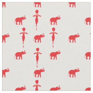 Lucky Red Elephant Stof