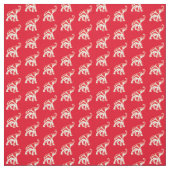 Lucky Red Elephant Stof (Swatch)