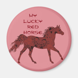 Lucky Red Horse   magneet