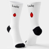 Lucky Red Ladybug op witte Sokken (Gebogen)