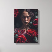 Lucky Red Rose Meisje Canvas Afdruk (Voorkant)