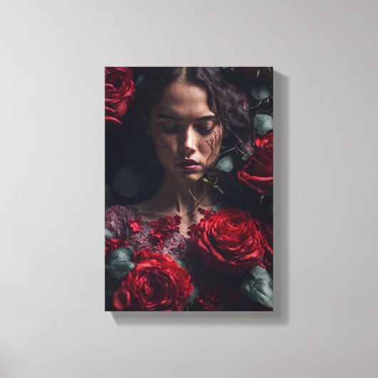 Lucky Red Rose Meisje Canvas Afdruk (Voorkant)