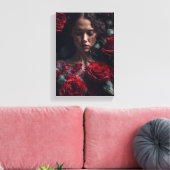 Lucky Red Rose Meisje Canvas Afdruk (Insitu (Woonkamer))