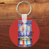 Lucky Red Slot Machine Jackpot Sleutelhanger (Voorkant)