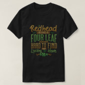 Lucky Redhead St Patrick day Green Irish Shamrock T-shirt (Design voorkant)