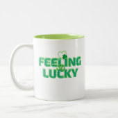 Lucky Retro Quote St Patrick's Day Tweekleurige Koffiemok (Links)