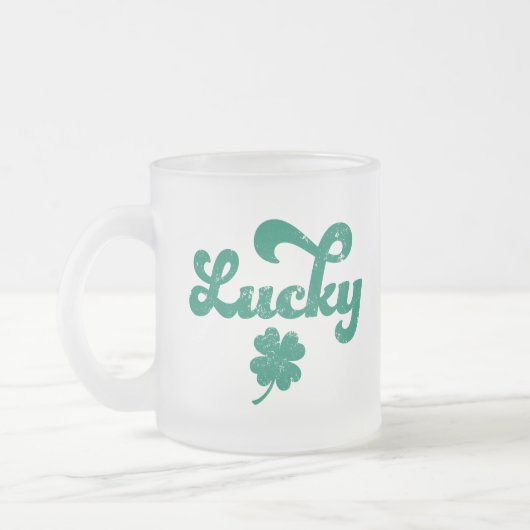 Lucky | Retro St Patrick's Day Matglas Koffiemok (Links)
