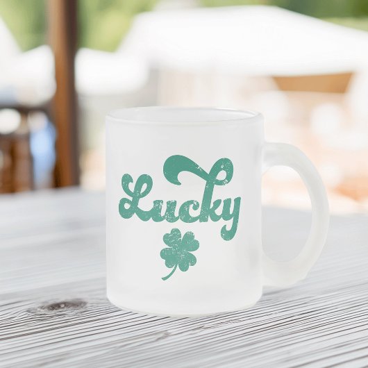 Lucky | Retro St Patrick's Day Matglas Koffiemok