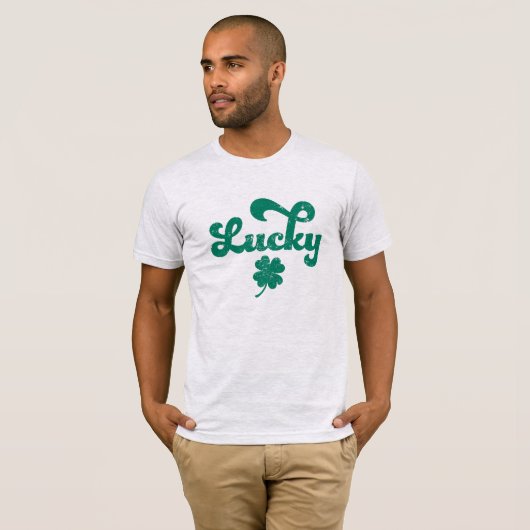 Lucky | Retro St Patrick's Day T-shirt (Voorkant volledig)