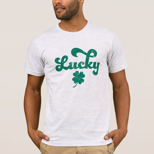 Lucky | Retro St Patrick's Day T-shirt (Voorkant)