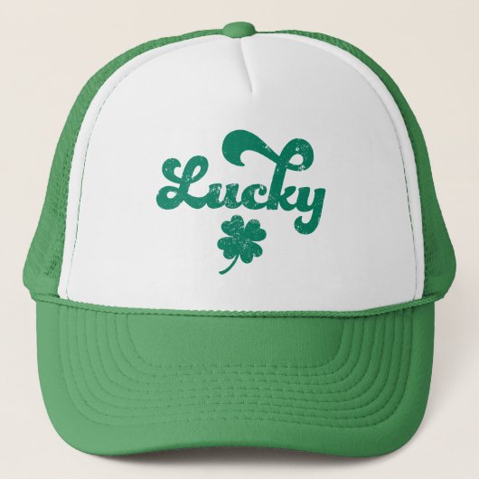 Lucky | Retro St Patrick's Day Trucker Pet (Voorkant)