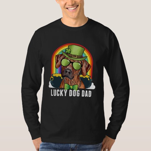 Lucky Rhodesian Ridgeback Dog Dad St Patricks Day T-shirt (Voorkant)
