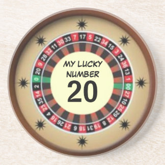 Lucky Roulette Wielnummer Zandsteen Onderzetter