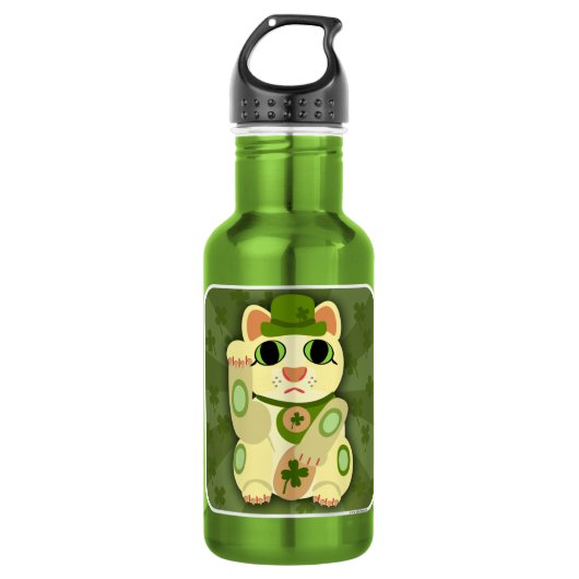 Lucky Saint Patrick's Day Cat Waterfles (Voorkant)