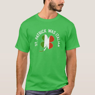 Lucky Saint Patricks Italiaanse vlag drukt St Patt T-shirt
