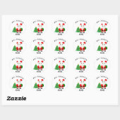 Lucky Santa Cat Ronde Sticker (Vel)