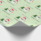 Lucky Santa Snow Cat Cadeaupapier (Hoek)