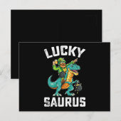 Lucky Saurus Dinosaurus T Rex St Patrick's Day Briefkaart (Voorkant / Achterkant)