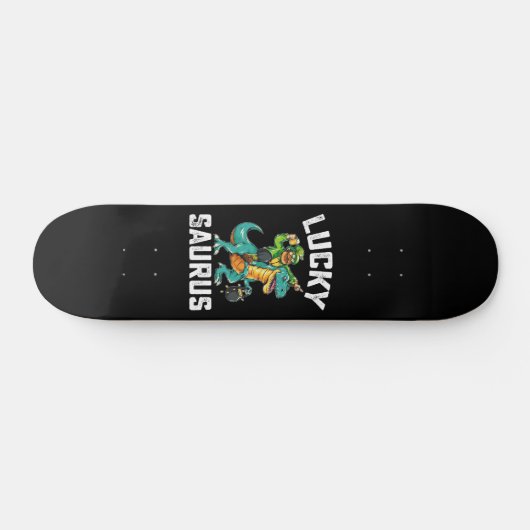 Lucky Saurus Dinosaurus T Rex St Patrick's Day Persoonlijk Skateboard (Horizontaal)