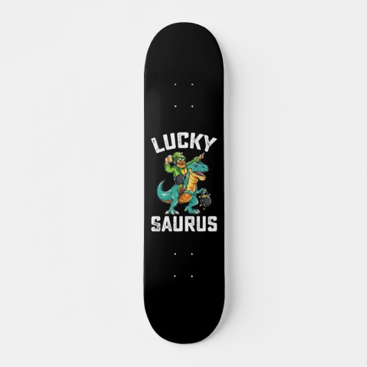 Lucky Saurus Dinosaurus T Rex St Patrick's Day Persoonlijk Skateboard (Voorkant)
