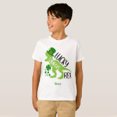 Lucky Saurus Rex Dinosaur St. Patrick's Day T-shirt (Voorkant volledig)