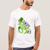 Lucky Saurus Rex - St. Patrick's Day-dinosaurus T-shirt (Voorkant)