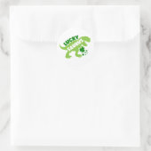 Lucky Saurus ☘️🦖 Ronde Sticker (Tas)