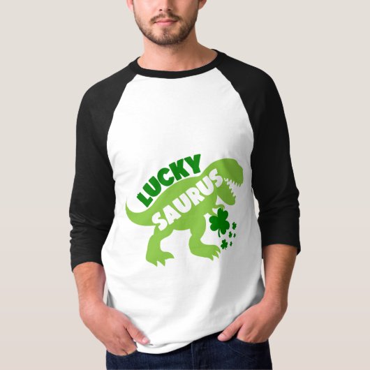 Lucky Saurus - St. Patrick's Day Dino T-shirt (Voorkant)