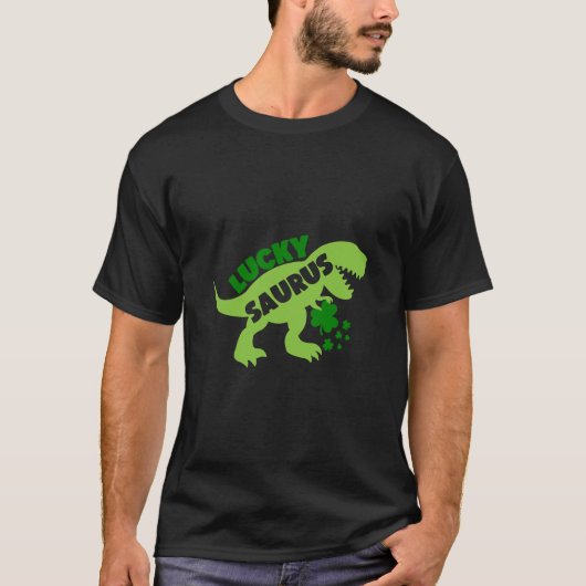 Lucky Saurus - St. Patrick's Day Dino T-shirt (Voorkant)