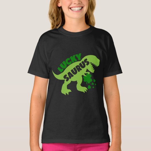 Lucky Saurus - St. Patrick's Day Dino T-shirt (Voorkant)