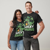 Lucky Saurus T-Rex Dinosaur St Patrick's Day Shamr T-shirt (Unisex)