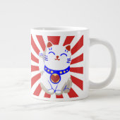 Lucky schattige neko-kat op stijgende zon grote koffiekop (Rechts)