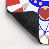 Lucky schattige neko-kat op stijgende zon muismat (Hoek)