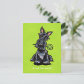 Lucky Scottie Dog Personalized Briefkaart (Staand voorkant)
