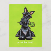Lucky Scottie Dog Personalized Briefkaart (Voorkant)