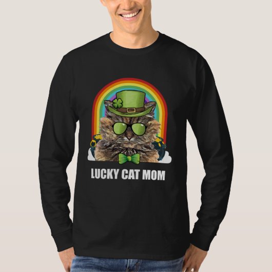 Lucky Selkirk Rex Cat Mom St Patricks Day T-shirt (Voorkant)
